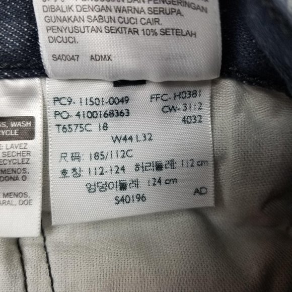 Levi's 501 Straight Fit Mens Jeans Dark Wash 44x32 - Picture 8 of 9